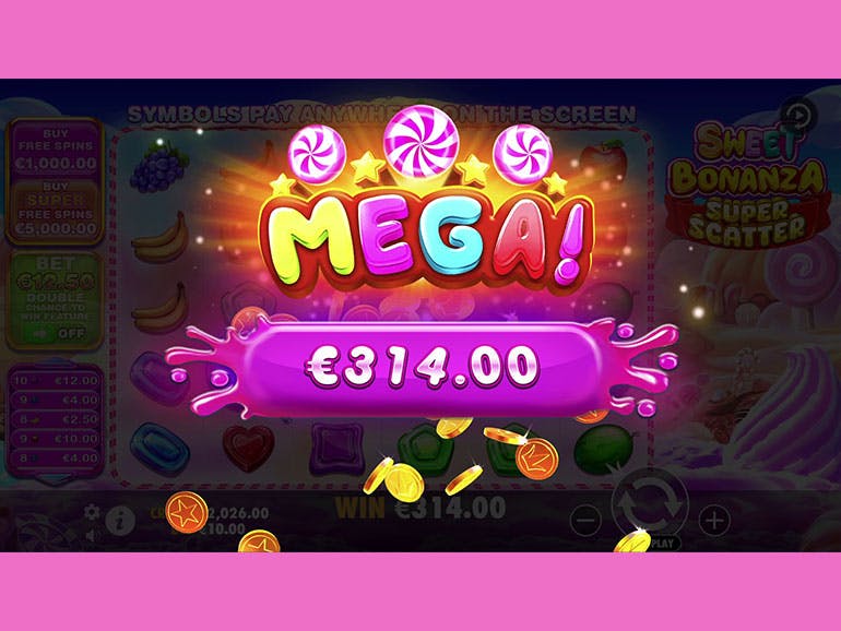 Captura de Sweet Bonanza Betfair mostrando el símbolo Super Scatter