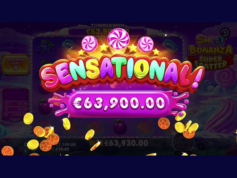 Captura de Sweet Bonanza en Betfair mostrando símbolos de bonificación