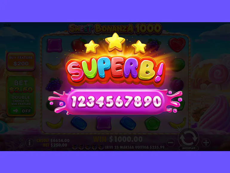 Interfaz de juego Sweet Bonanza en Betfair mostrando símbolos y multiplicadores