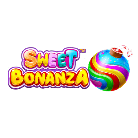 Logo oficial del juego Sweet Bonanza mostrando caramelos y frutas coloridas