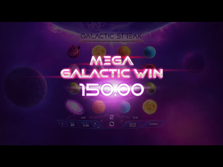 Screenshot of Galactic Wins Casino game interface