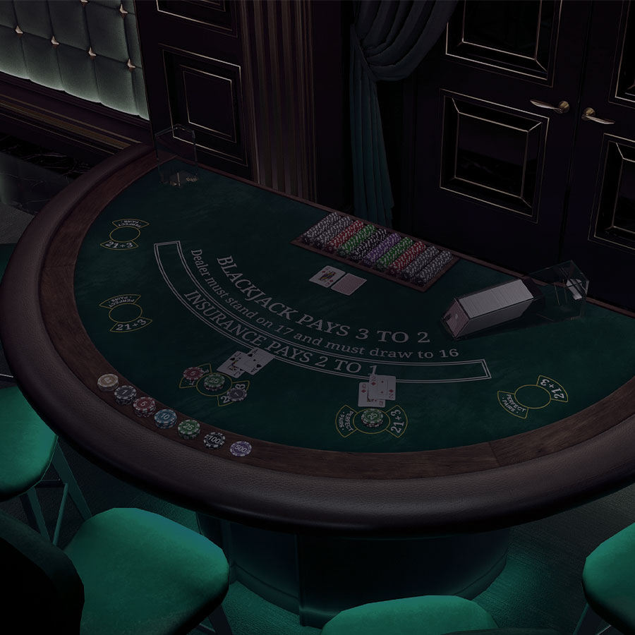 Interface du blackjack Stake en vue première personne