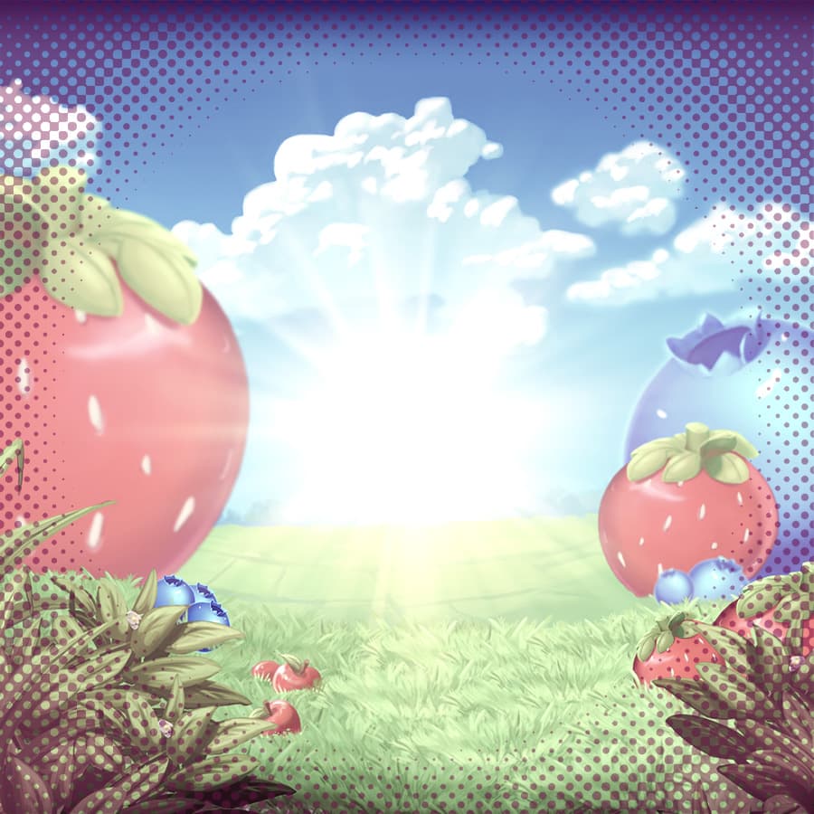 Representación visual de símbolos de frutas y caramelos típicos de Sweet Bonanza