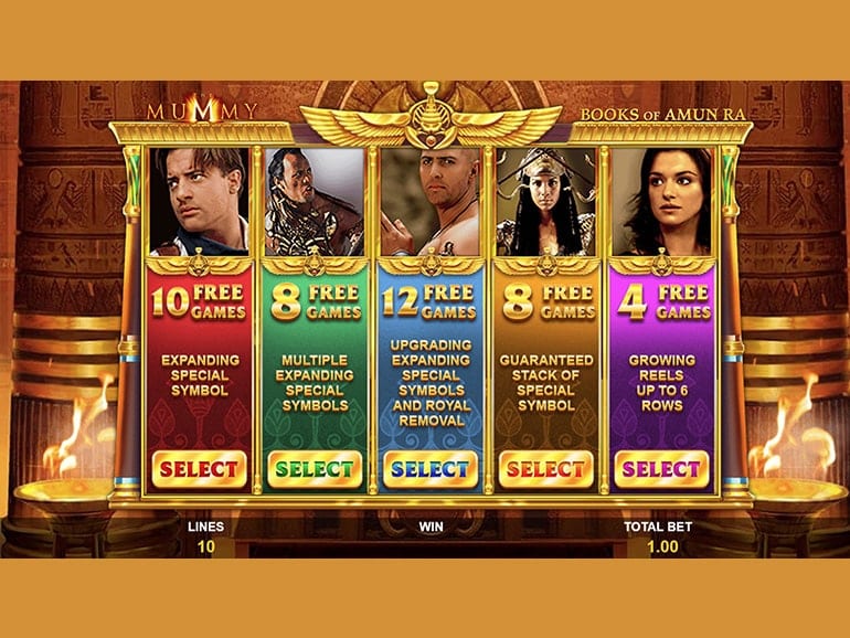Schermata di un gioco slot Amunra