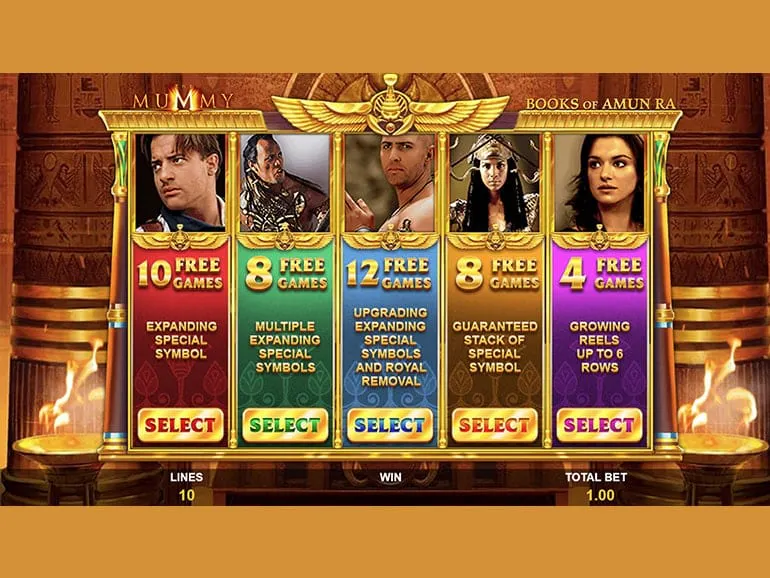 Schermata di un gioco slot Amunra