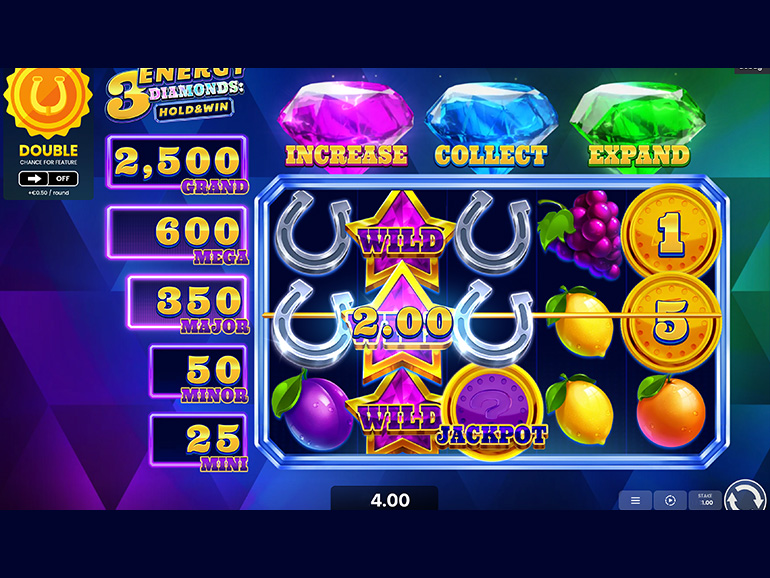 Interfejs Energy Casino z highlightem sekcji bonusów